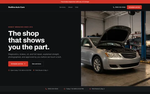 Auto repair website template