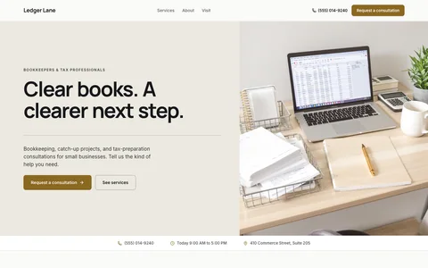 Bookkeepers & tax professionals website template