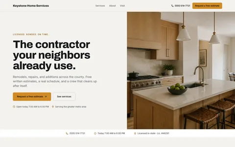 Contractors & trades website template