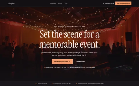 DJs, wedding vendors & event rentals website template