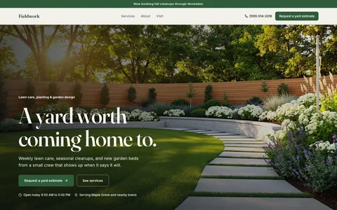 Landscaping & lawn care website template