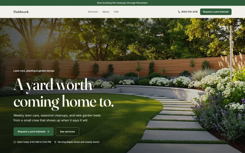 Landscapers website template