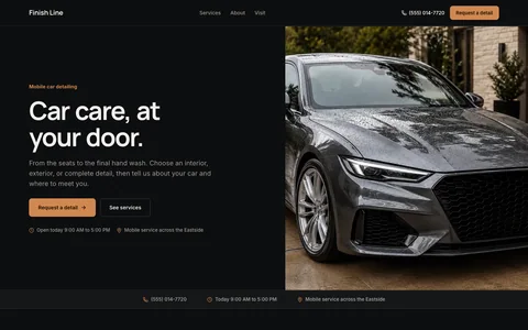 Mobile car detailing website template