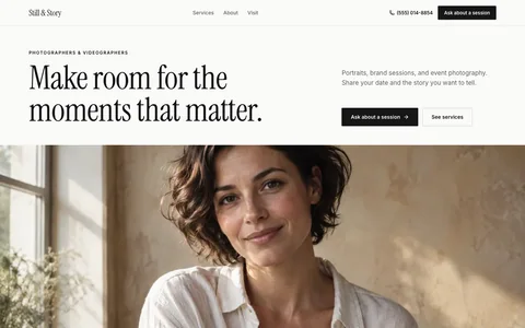 Photographers & videographers website template