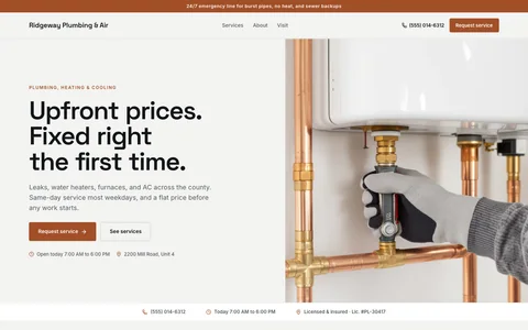 Plumbing & HVAC website template
