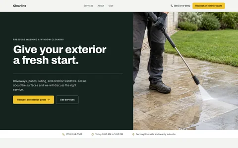 Pressure washing & window cleaning website template
