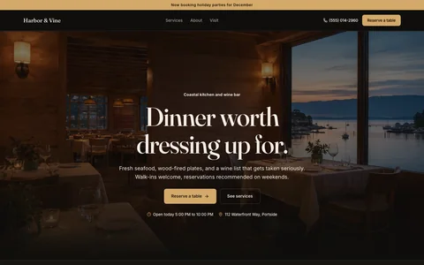 Restaurants & cafés website template