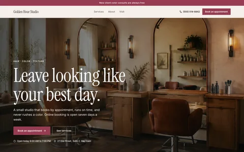 Salons & barbers website template