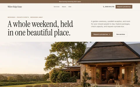 Wedding & event venues website template